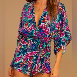 Lulu's Hypnotized Purple Print Romper (Medium)